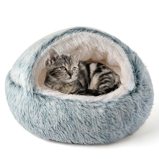 Closure Cat Nest Bed Soft Semi Enclosed Pet House Cats
