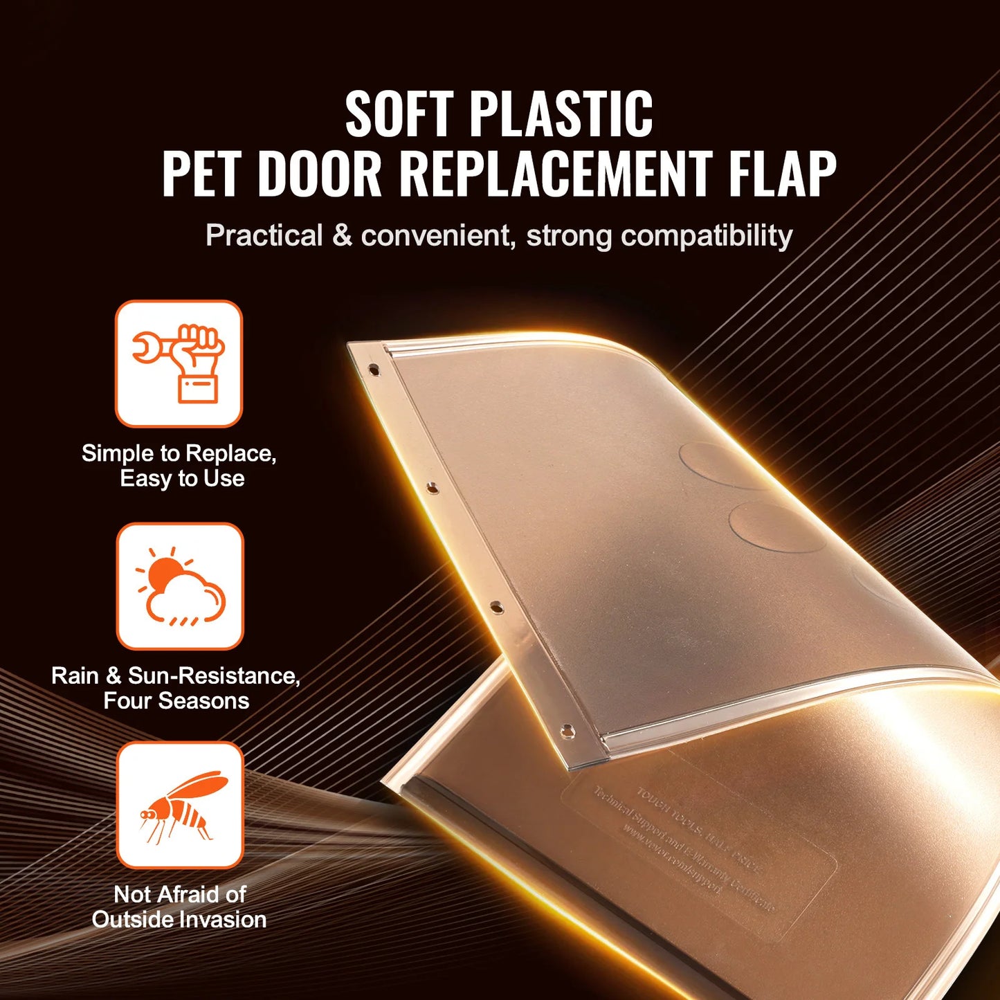SucceBuy Weatherproof Pet Door Replacement Flap With Magnetic Strip