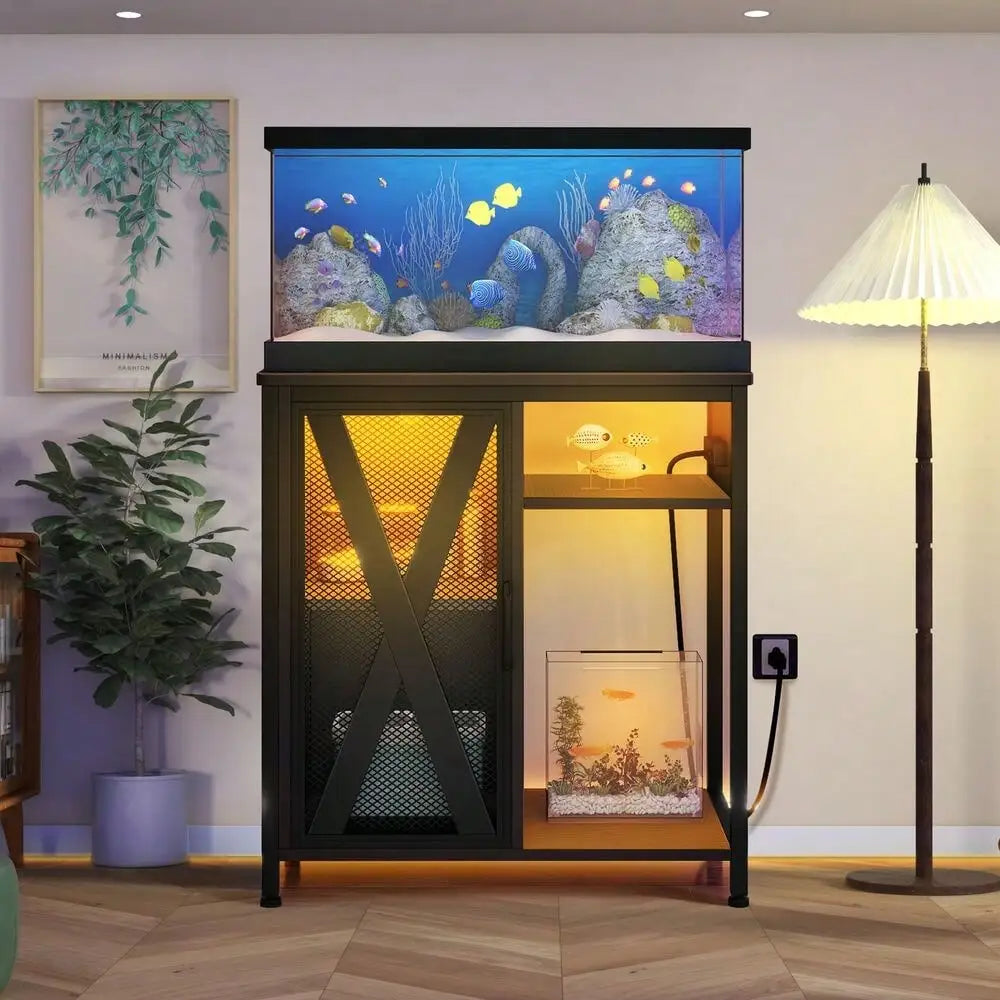 Metal Aquarium Stand Storage Cabinet For 20 To 29 Gallon