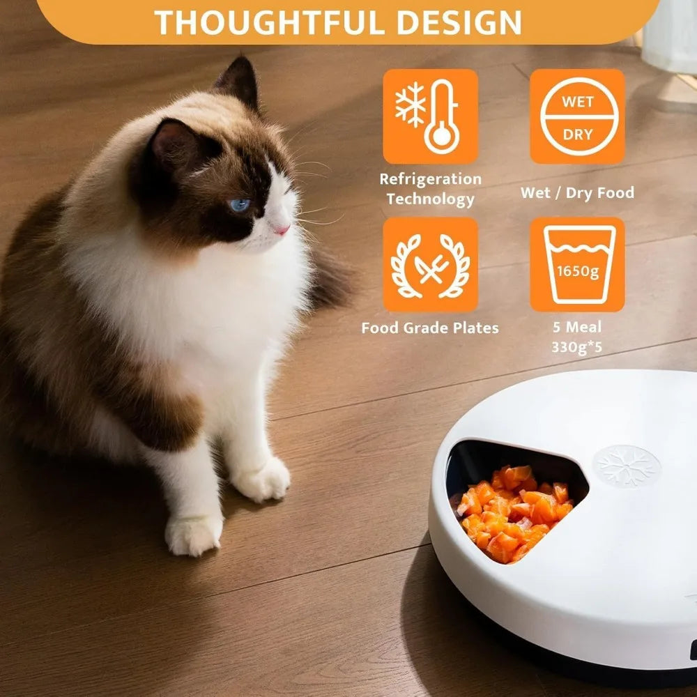 UBPET Cat Wet Food Automatic Feeder With Cooling And Timer