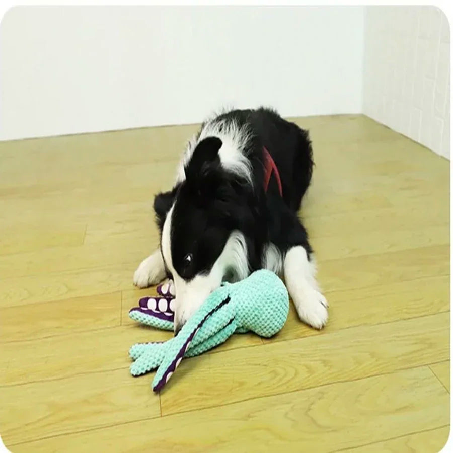 Interactive Plush Octopus Dog Toy for Boredom Relief