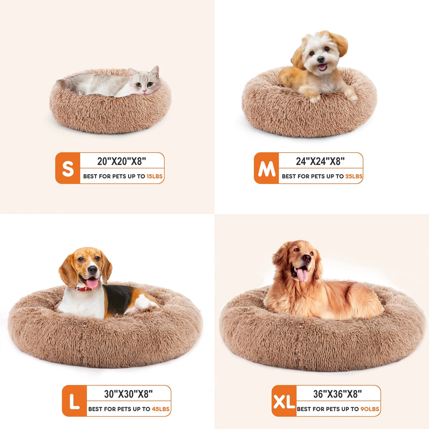 JHK Calming Plush Dog Bed For Ultimate Comfort And Safety