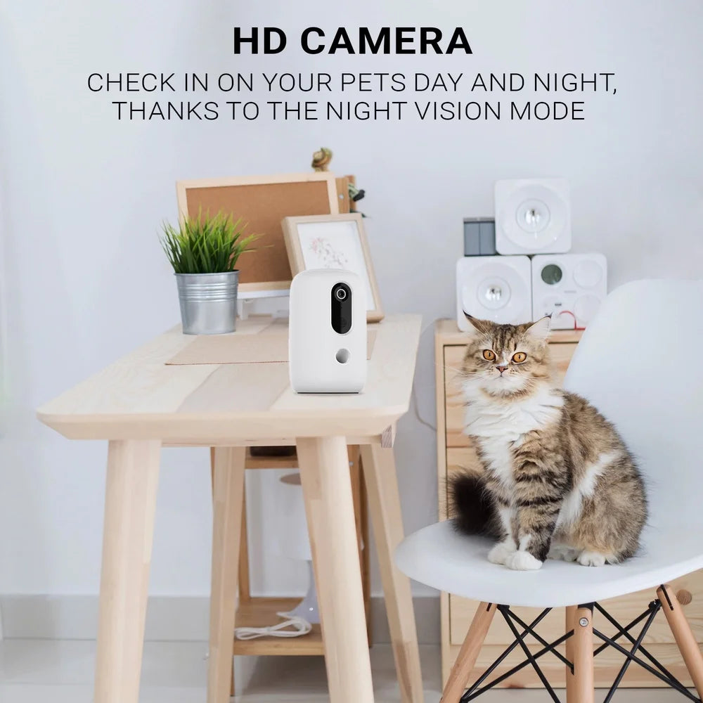 App Enabled Automatic Pet Treat Dispenser With HD Camera