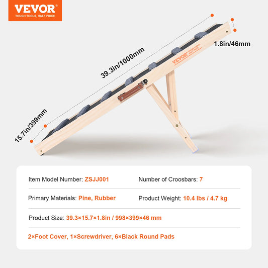 VEVOR Adjustable Folding Dog Ramp for Easy Pet Access