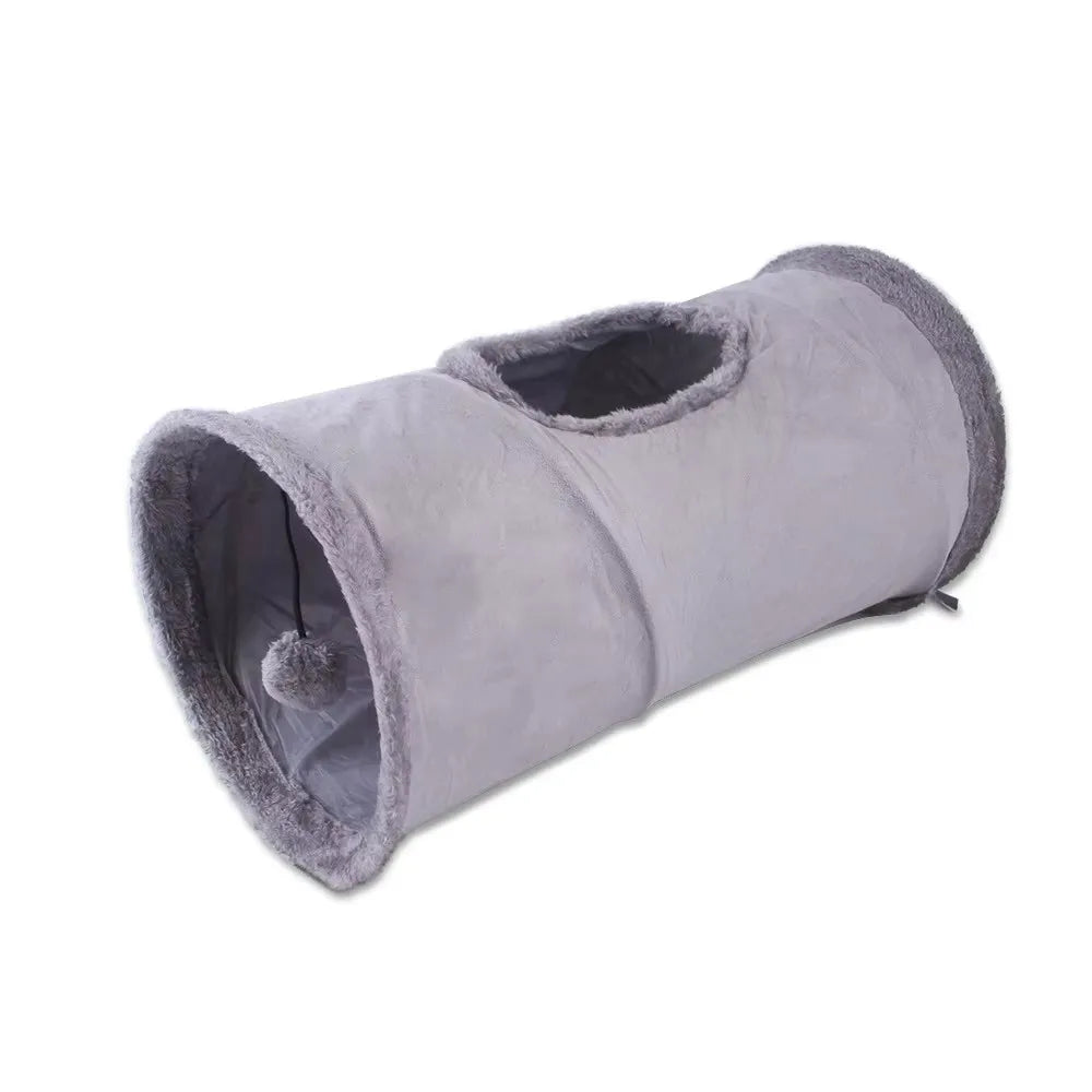 Collapsible Cat Suede Tunnel Multiway Hide Toy for Pets