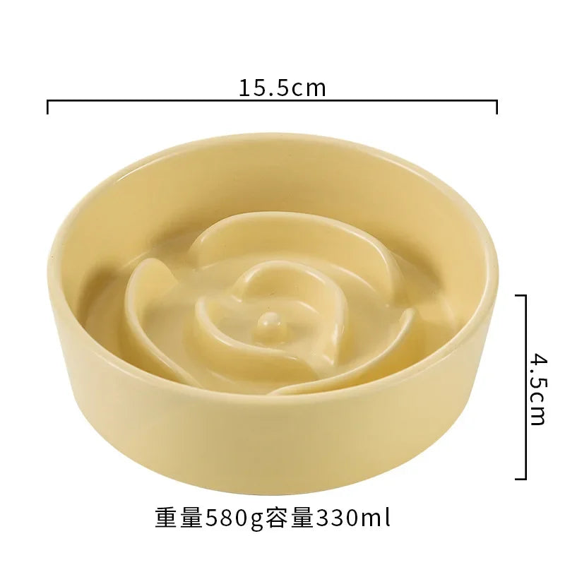 Ceramic Slow Feeder Bowl For Cats And Dogs Universal