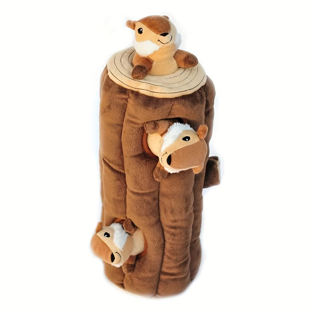 Interactive Plush Squirrel Dog Toy Hide and Seek Puzzle