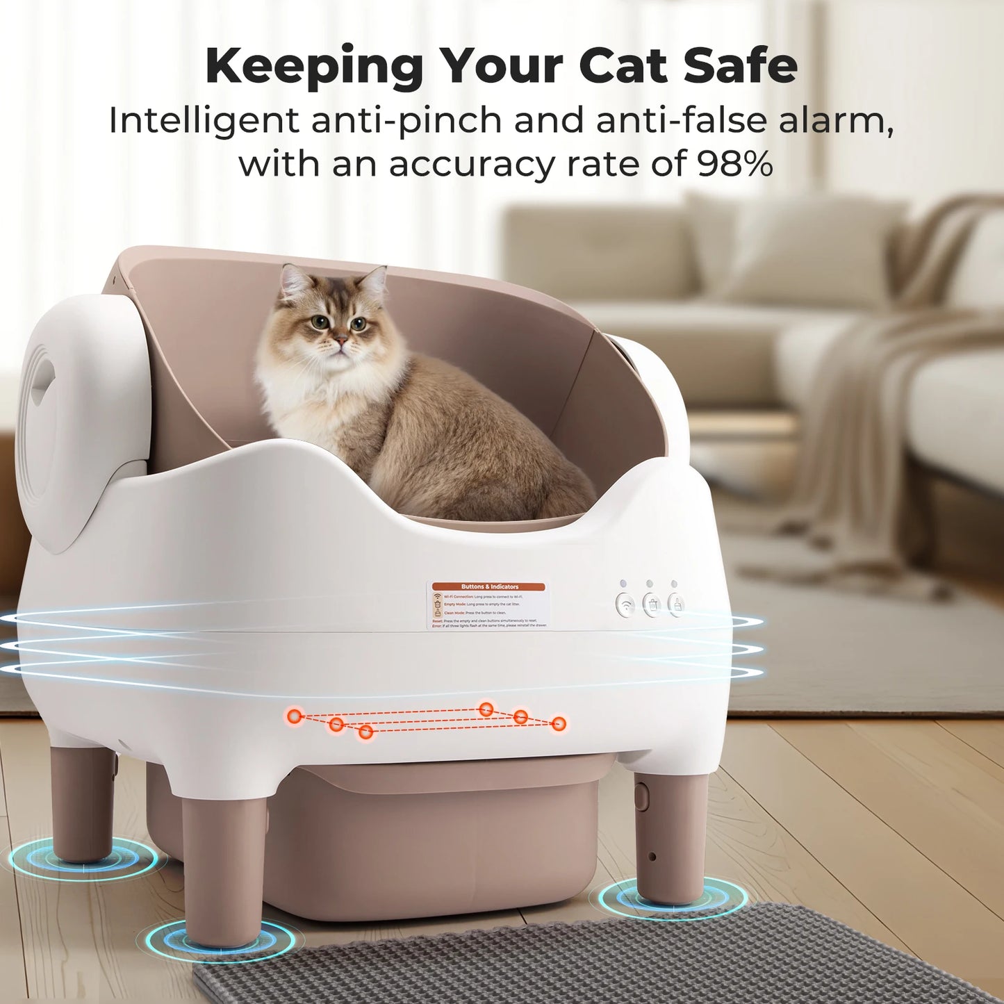 Lunapurr Self Cleaning Litter Box With App Control For Multi-Cat