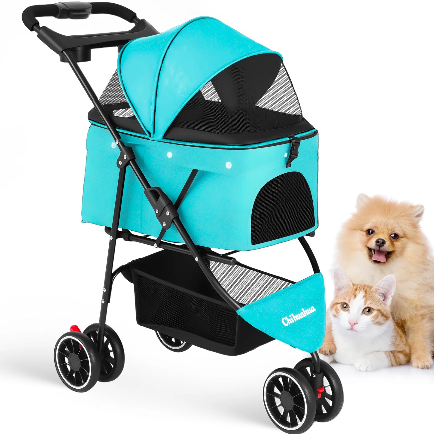 Chihuahua Pet Stroller For Dogs And Cats Foldable Carrier