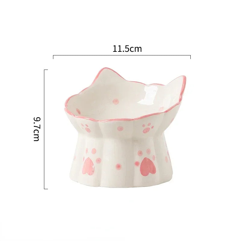 Elevated Ceramic Bowl Set for Dogs and Cats Feeding