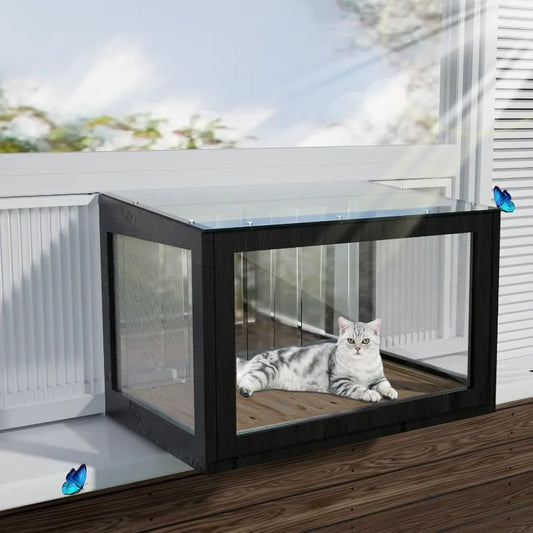 Cat Window Perch Catio With Bugproof Mesh Hung Frames