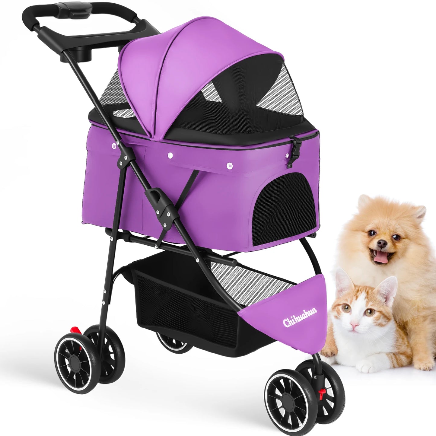 Chihuahua Pet Stroller For Dogs And Cats Foldable Carrier