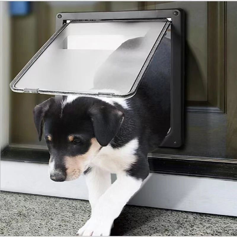 Otmagelu Lockable Dog Door With Privacy Flap For Safe Pets