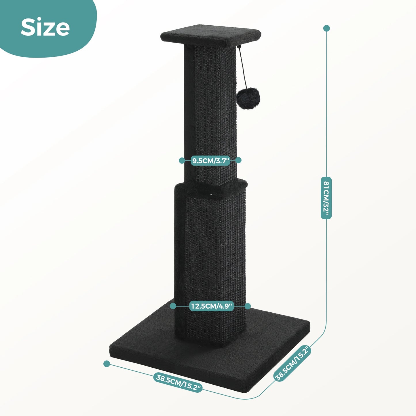 PAWZ Road Cat Scratching Post Indoor Scratcher With Sisal Dangling Ball Toy