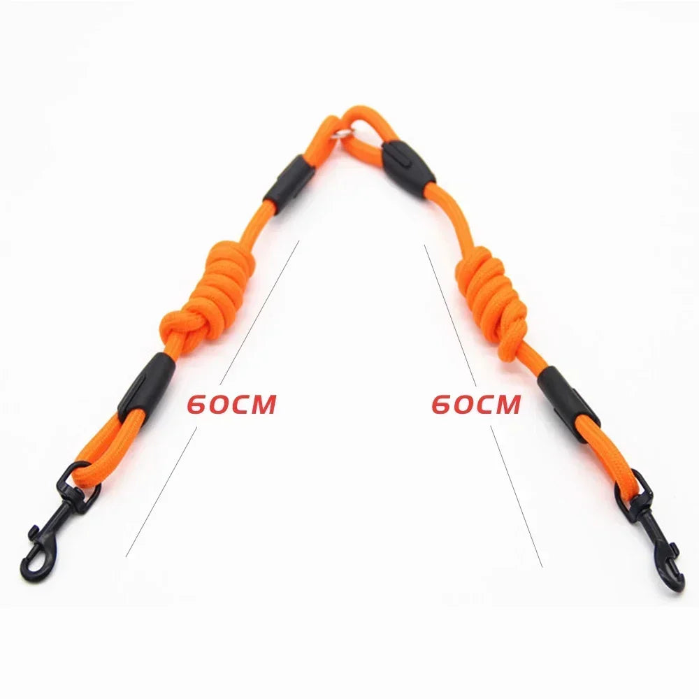 Double Dog Leash Coupler For Small Pets Nylon Black