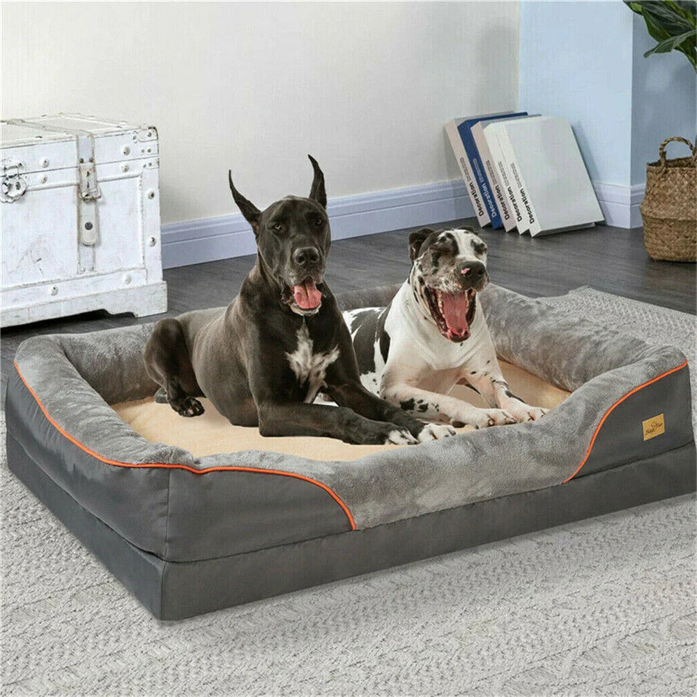 BORWARTCN Orthopedic Memory Foam Dog Bed With Waterproof Removable Cover And Elevated Cushion