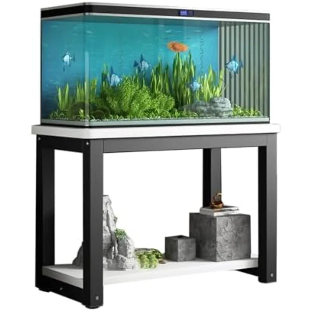 High Concerned Fish Tank Stand With Non Slip Mats LivingRoomDisplayCabinetWithShelves