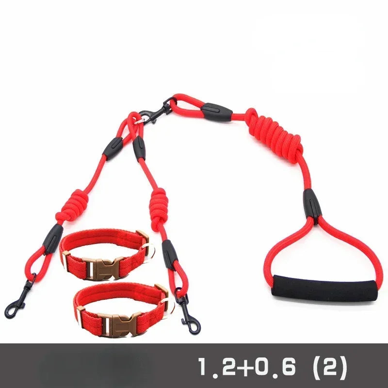 Double Dog Leash Coupler For Small Pets Nylon Black
