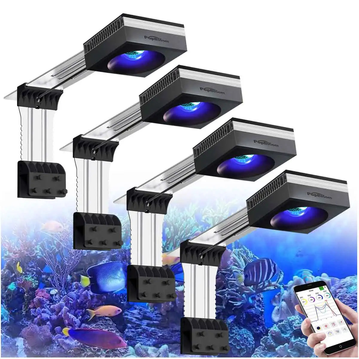 PopBloom RL90 WiFi Reef Aquarium Light 100W Full Spectrum LED