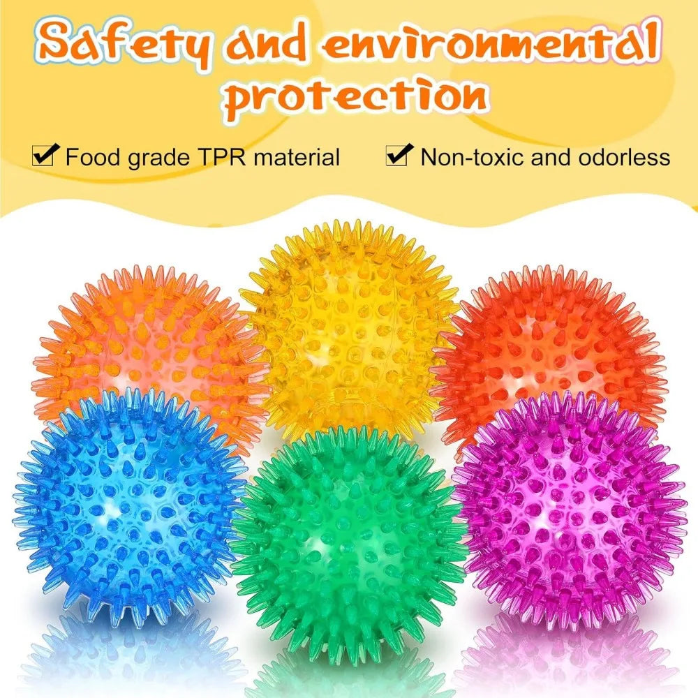 Hign-Concerned Spikey Dog Balls 24 Pack Squeaky Chew Toys