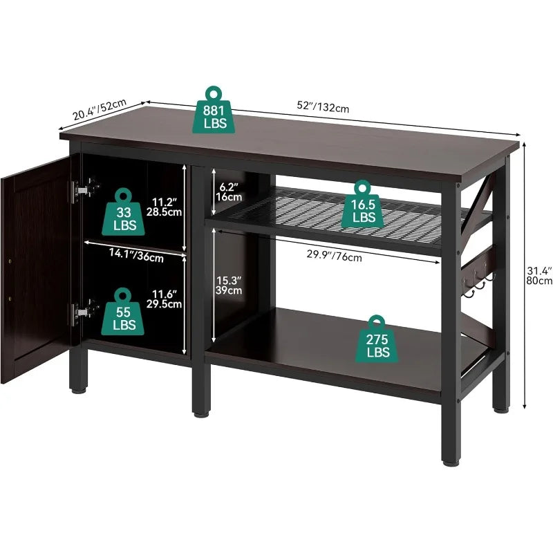 Heavy Duty Metal Aquarium Stand With Power Outlets Included
