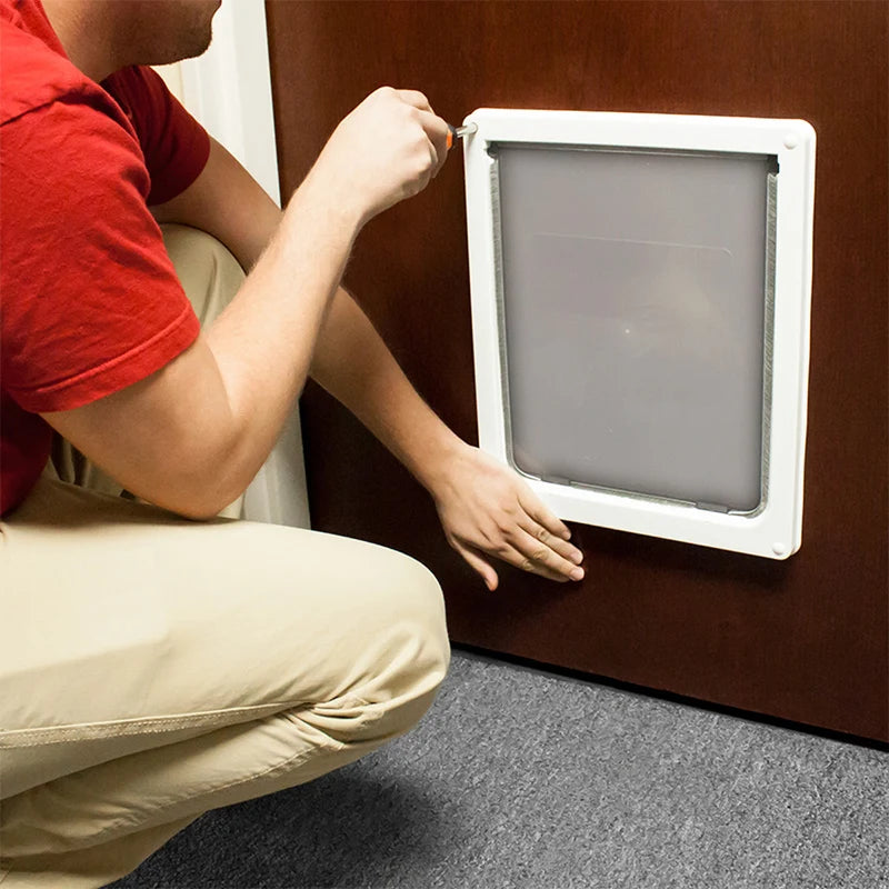 Otmagelu Lockable Dog Door With Privacy Flap For Safe Pets
