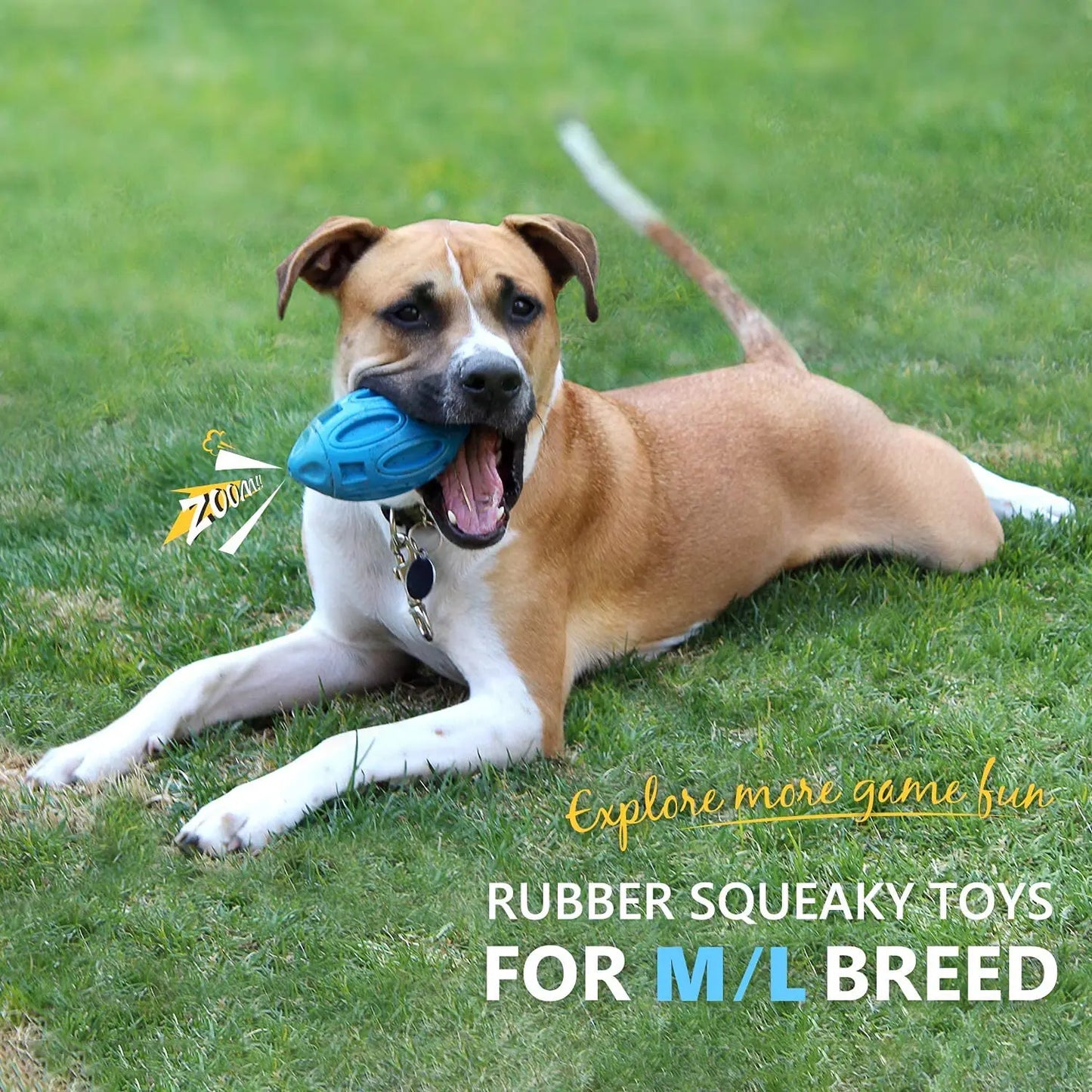 High-concerned Squeaky Tough Dog Chew Ball Indestructible Rubber Toy