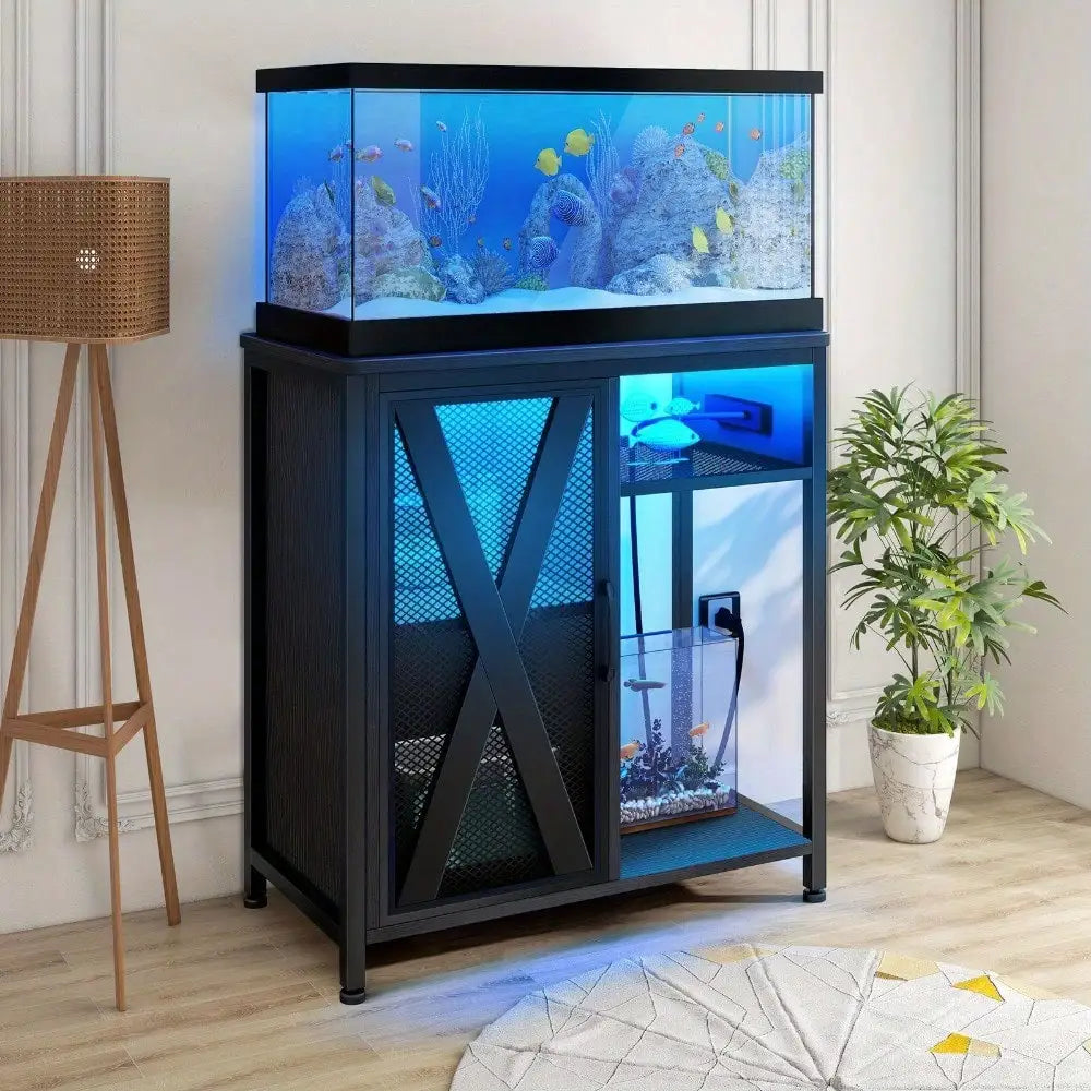 Metal Aquarium Stand Storage Cabinet For 20 To 29 Gallon