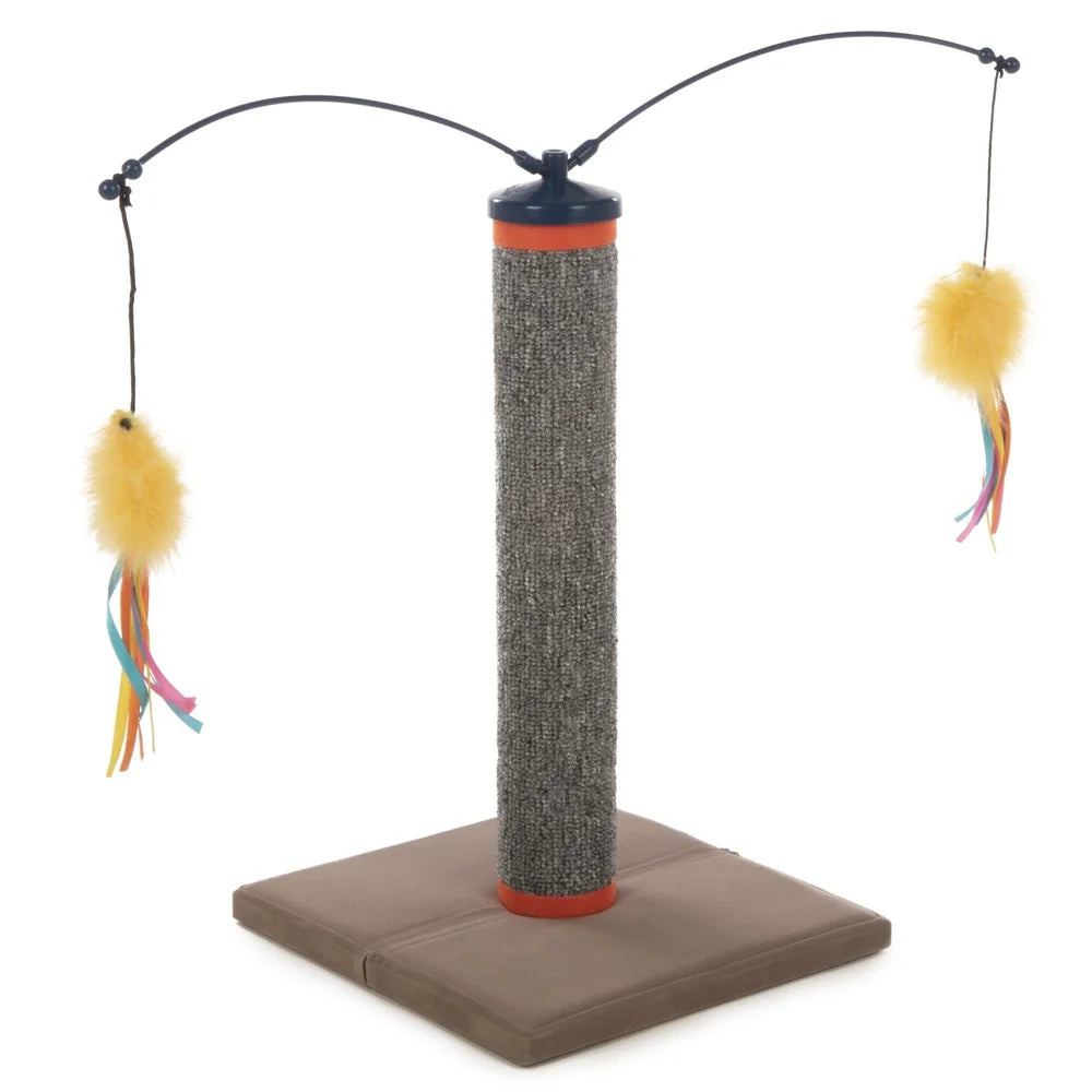 Scratch N Spin Carpet Cat Scratching Post With Interactive Wand