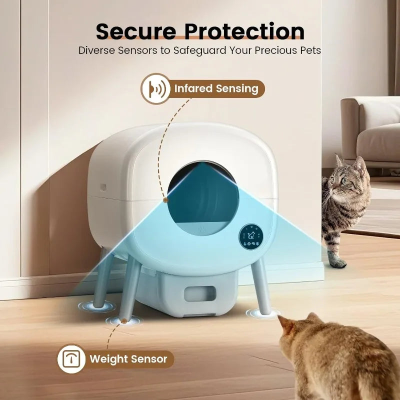Lunapurr Automatic Self Cleaning Litter Box for Multiple Cats