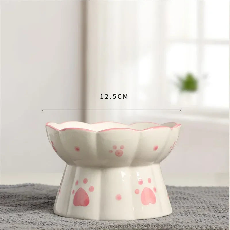 Elevated Ceramic Bowl Set for Dogs and Cats Feeding