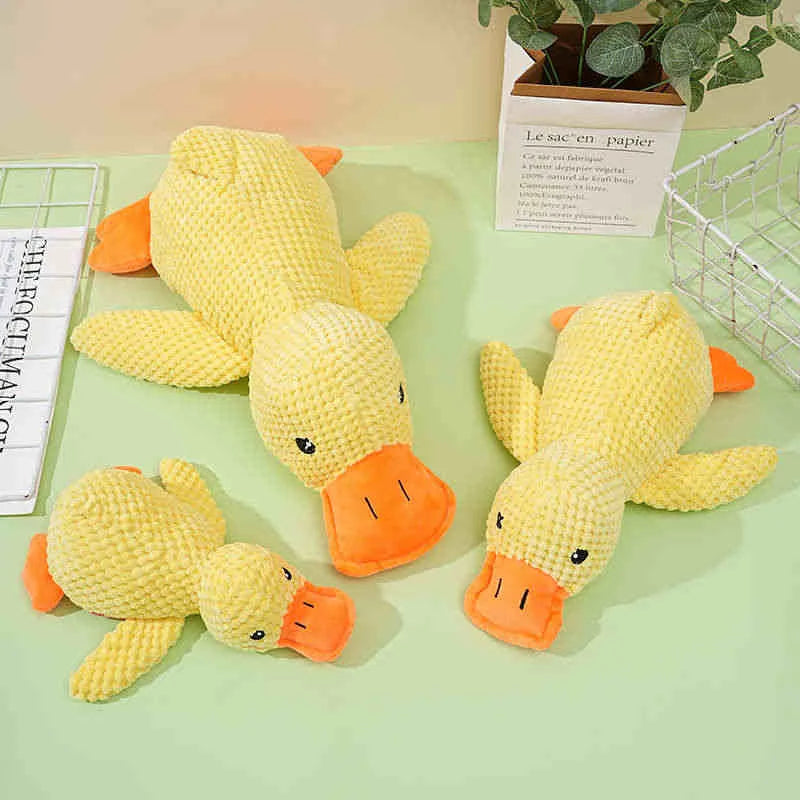 Duck Squeaky Plush Dog Toy Calming Sleep Aid For Puppies