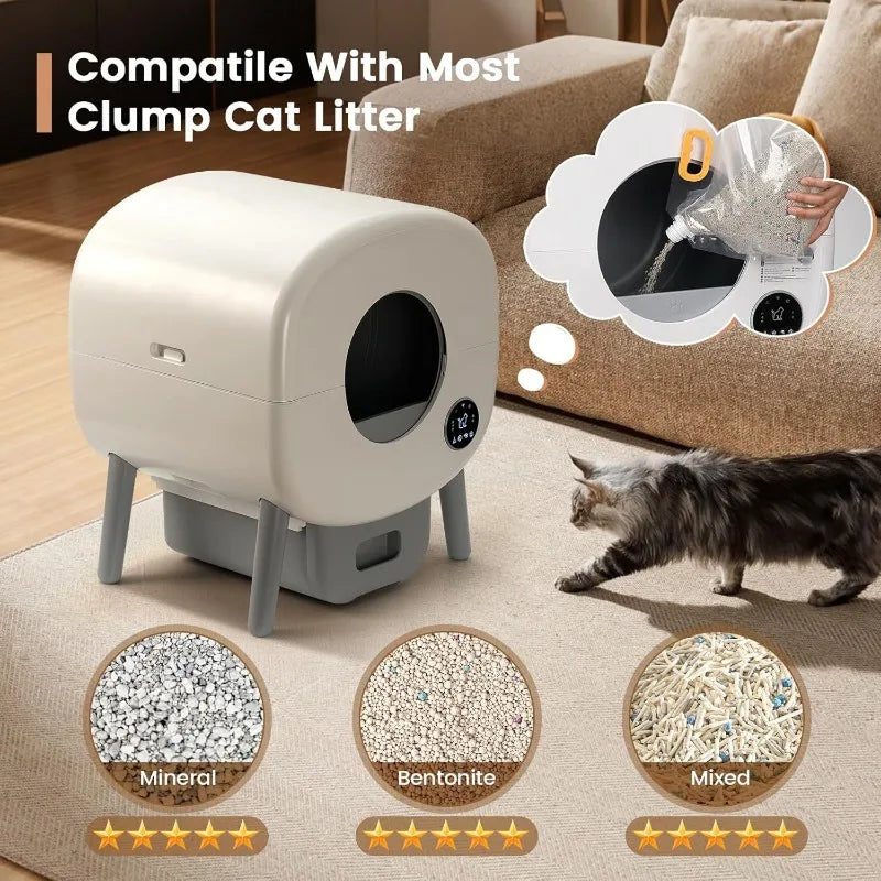 Lunapurr Automatic Self Cleaning Litter Box for Multiple Cats