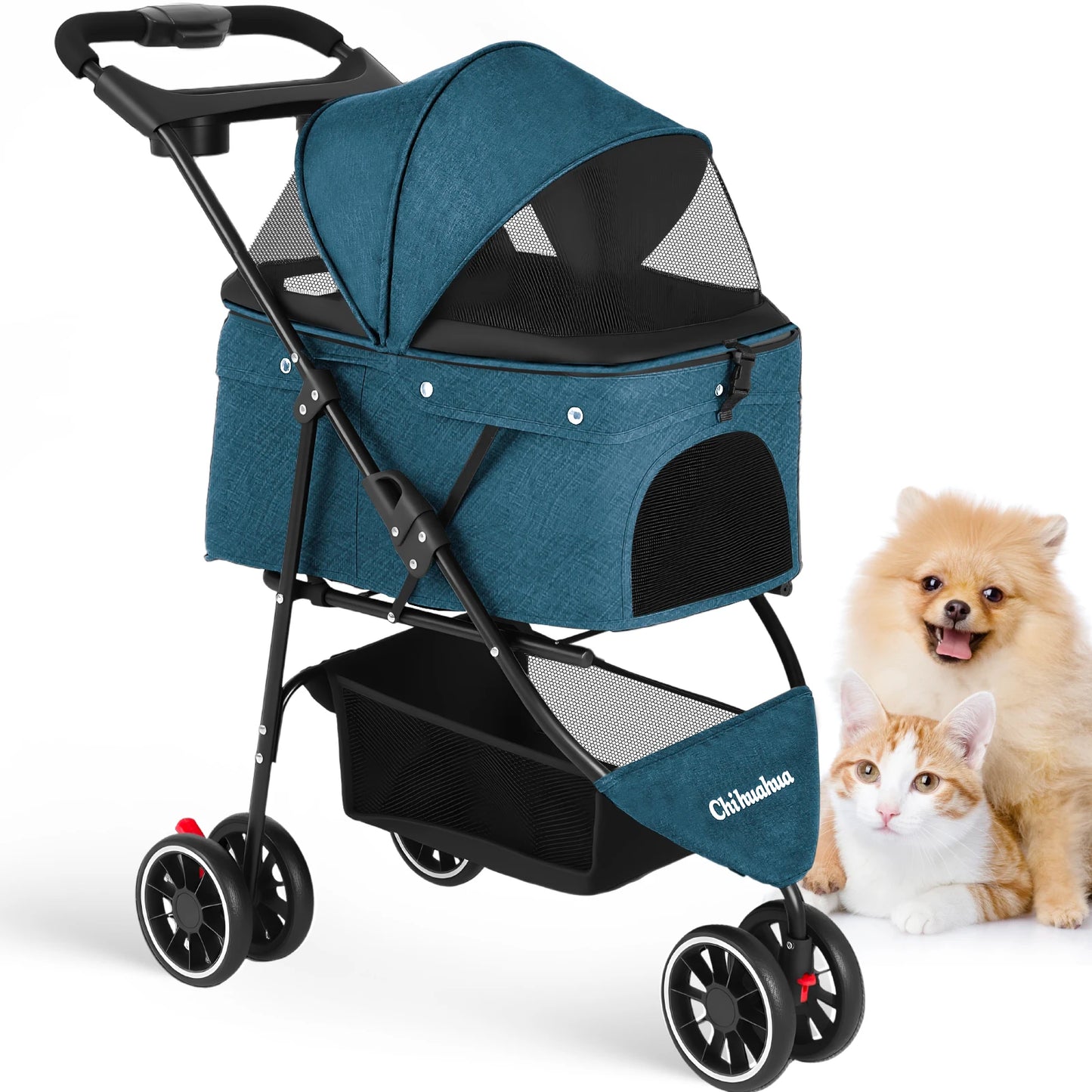 Chihuahua Pet Stroller For Dogs And Cats Foldable Carrier