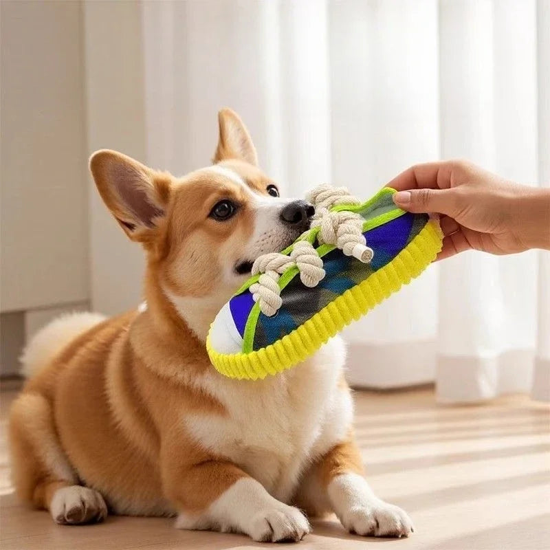 Dog Squeak Toy Teeth Grinding Chew Toy With Cotton Rope