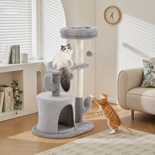 JHK Three Tier Cat Tree With Sisal Scratching Post Tower