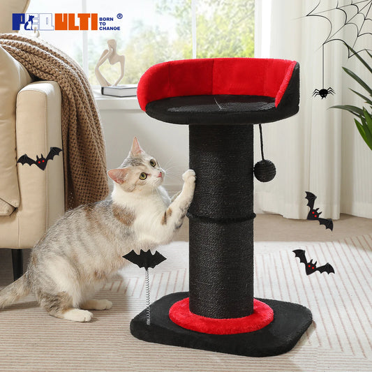 PEQULTICN Stable Gothic Cat Scratching Post With Spiderweb