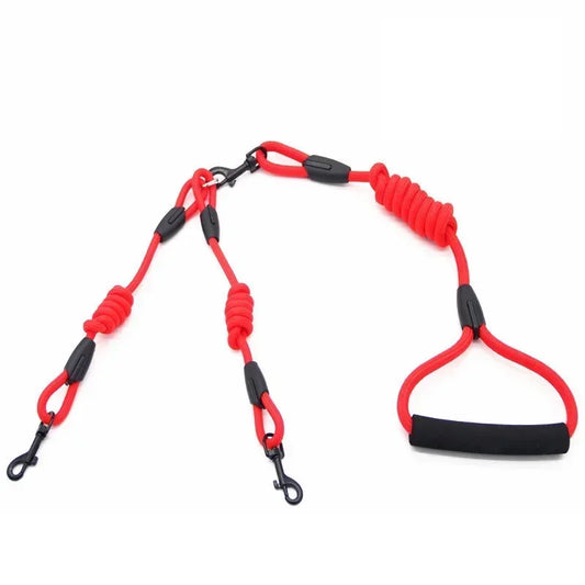 Double Dog Leash Coupler For Small Pets Nylon Black