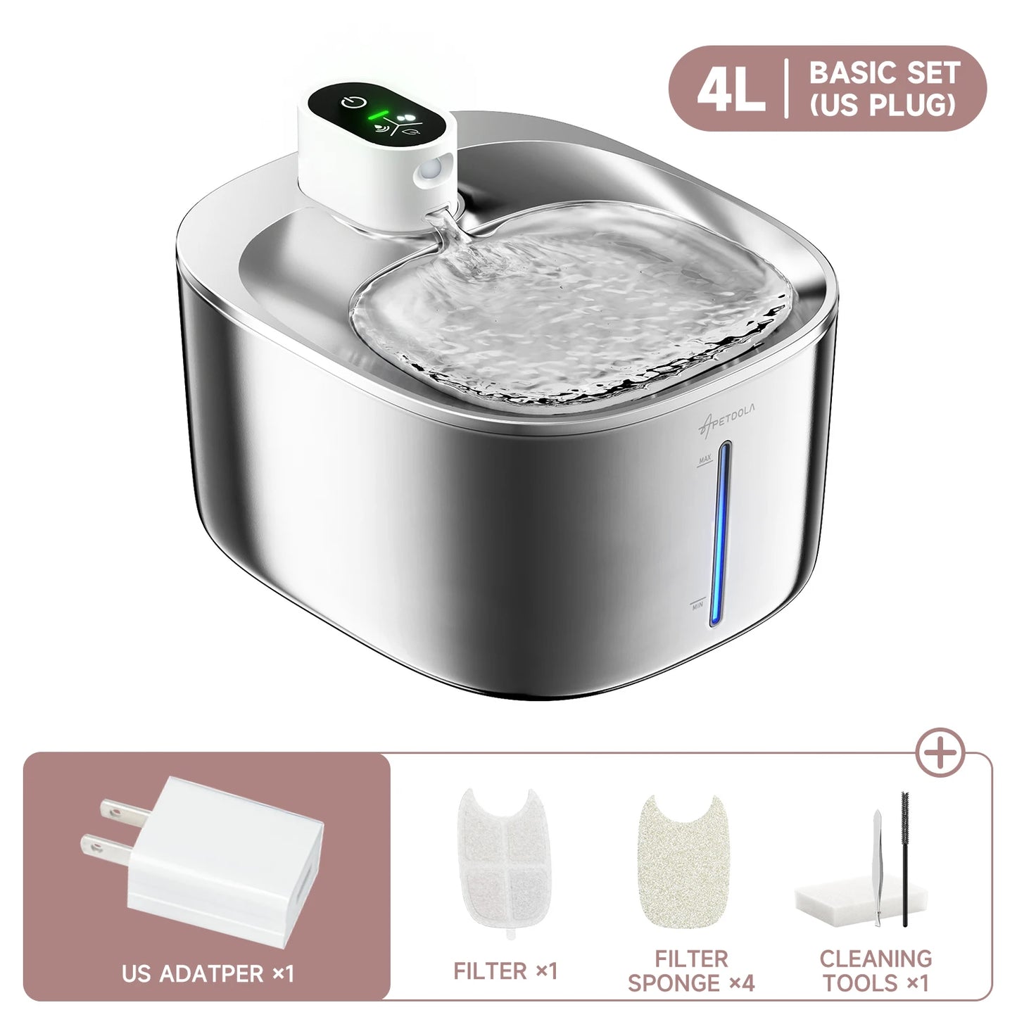 APETDOLA 4L Wireless Cat Water Fountain With Auto Sensor