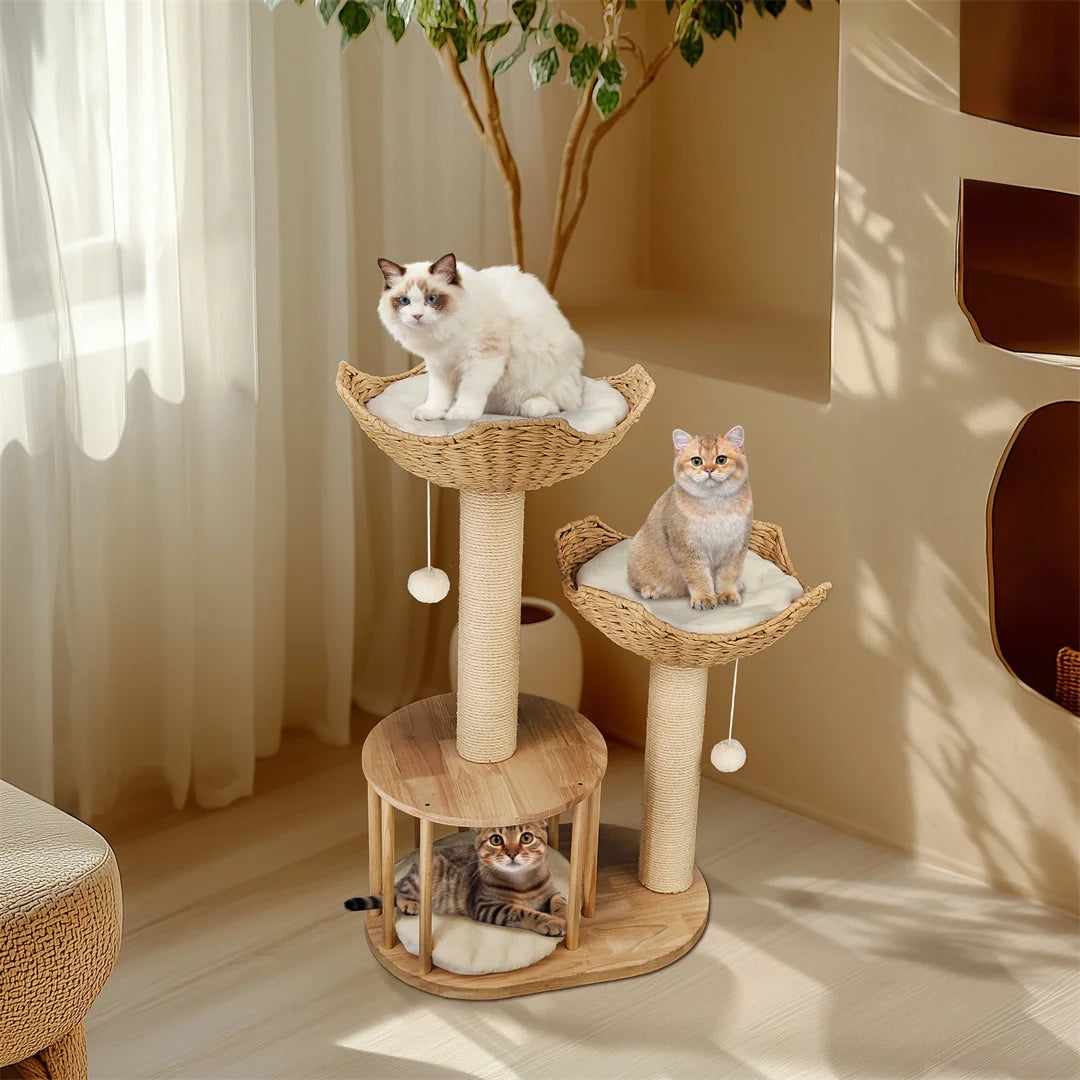 Cat Climbing Tree 3 Tier Activity Center For Indoor Kittens