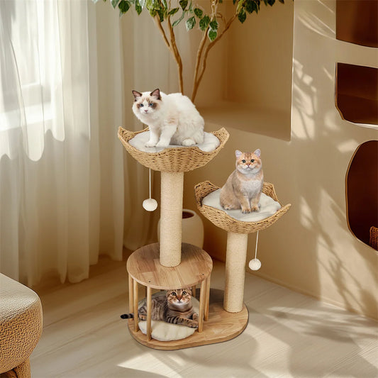 Cat Climbing Tree 3 Tier Activity Center For Indoor Kittens