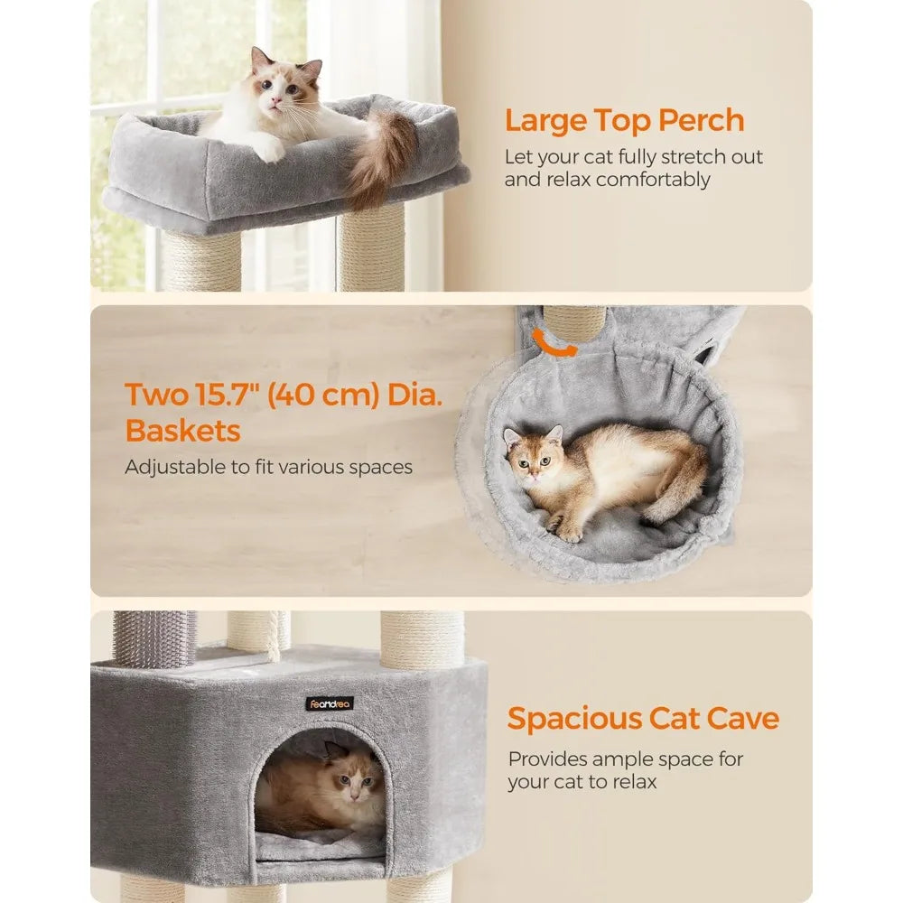 Feandrea 63 Inch Large Cat Tree With SelfWarming Pads