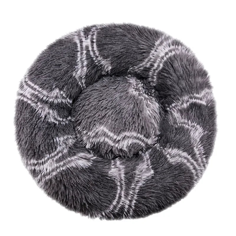NONECN Round Plush Pet Bed Fleece Dog Cat Cozy Bed