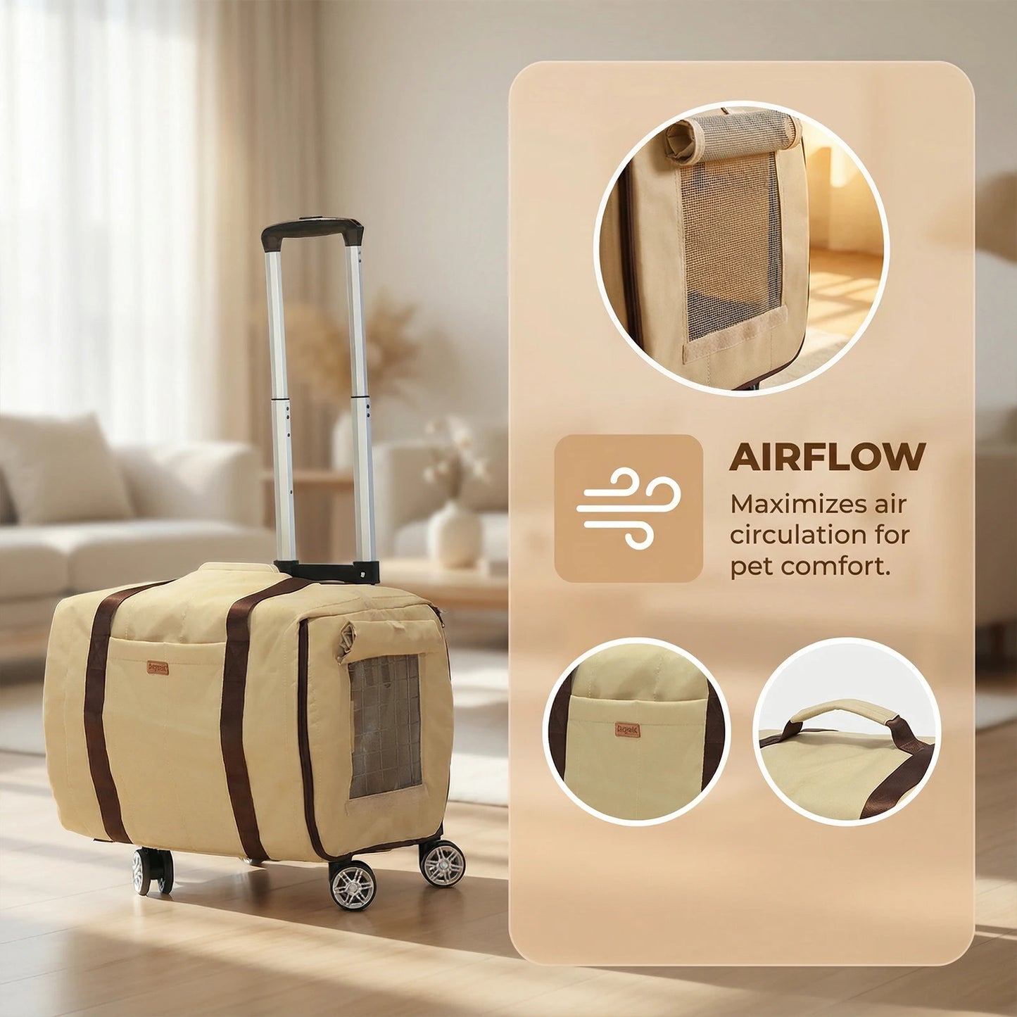 Breathable Mesh Lightweight Cat Carrier With Comfortable Strap Travel