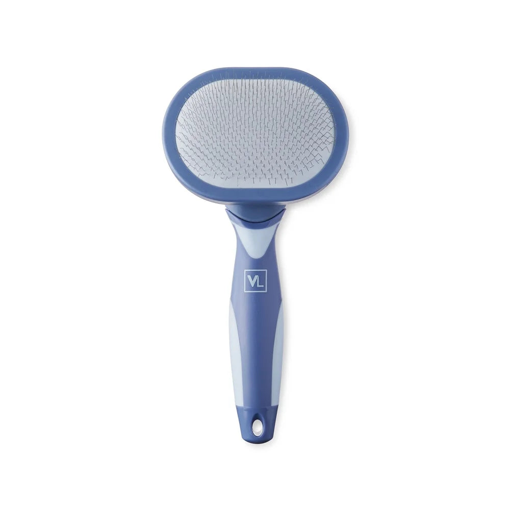 Pet Slicker Brush with Built-in Cleaning Comb Dogs Ergonomic Design Reduces Tangles and Mats Keeps Coat Shiny and Smooth