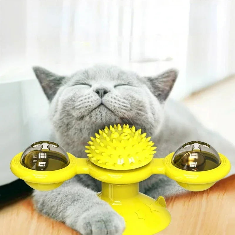Windmill Cat Toy Interactive Puzzle Turntable With Whirligig