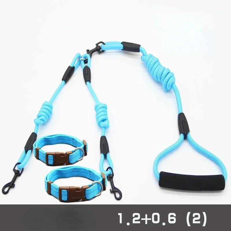 Double Dog Leash Coupler For Small Pets Nylon Black