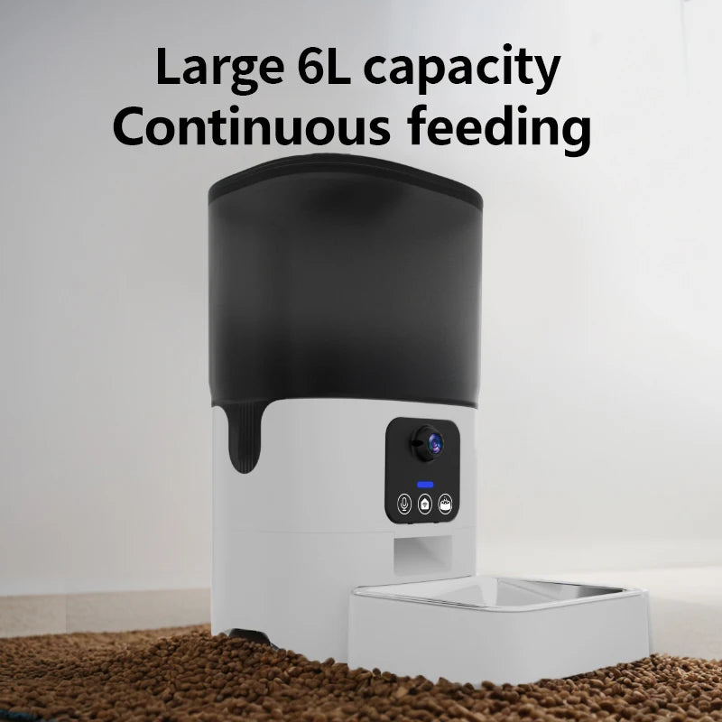 PAPIFEED Smart Cat Feeder With WiFi Timed Dispensing 6L