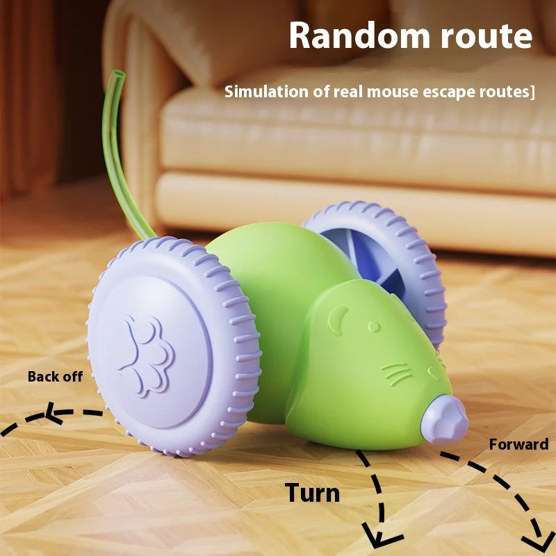 Electric Mouse Car Cat Toy Interactive Rechargeable Obstacle Avoidance