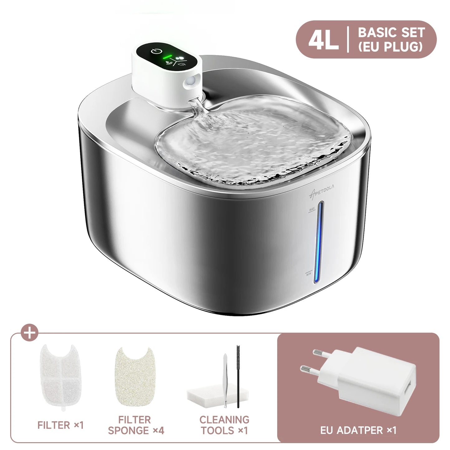 APETDOLA 4L Wireless Cat Water Fountain With Auto Sensor